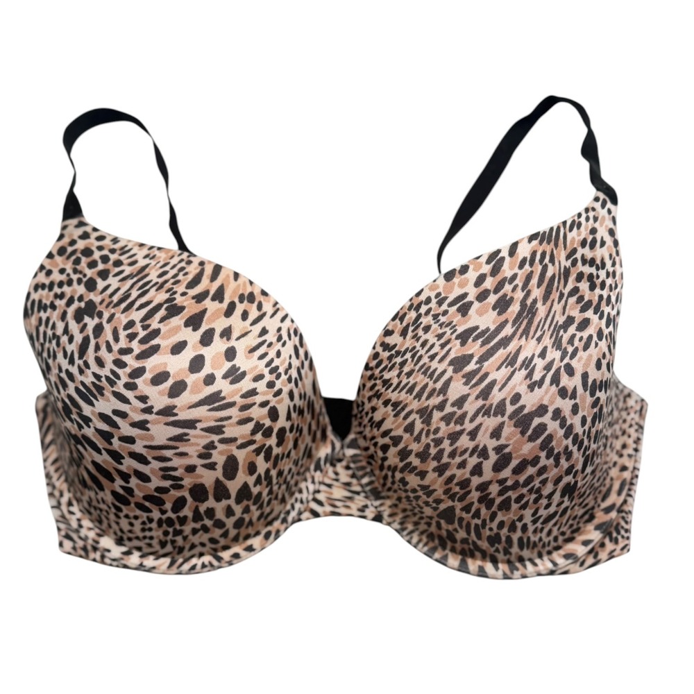 Victoria's Secret Biofit Demi Uplift Bra Womens 34DD Leopard Print Underwire